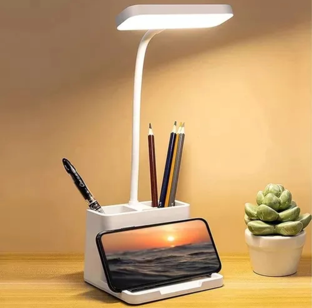 Lámpara De Escritorio Led Usb Recargable Con Portalapices