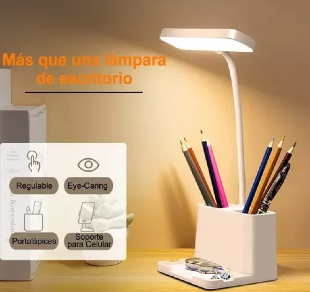Lámpara De Escritorio Led Usb Recargable Con Portalapices