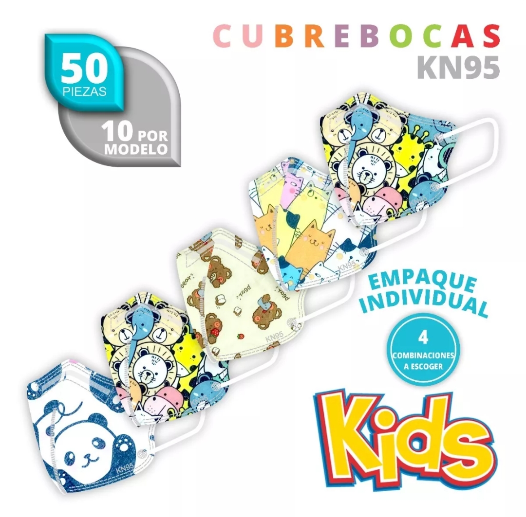 Kn95 Niños Cubrebocas Tapabocas Mascarilla Infantil 5 Capas  Combinado Niño