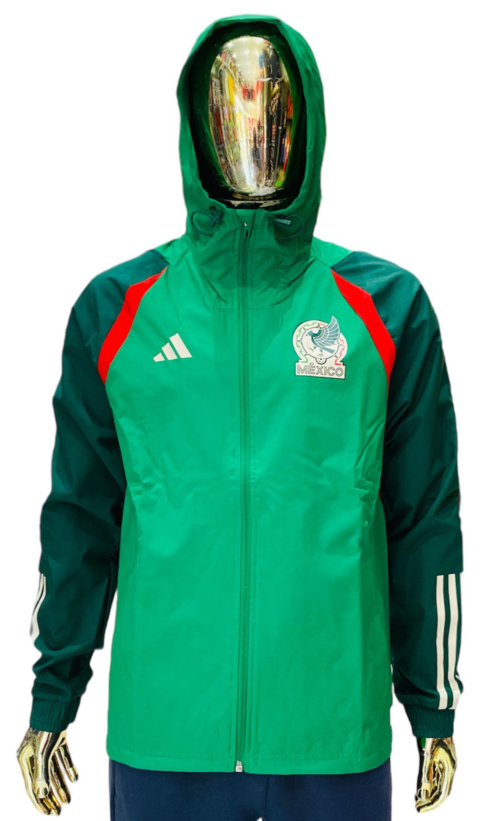 Chamarra rompe vientos Adidas Selección de México tiro ALL WEATHER caballero 