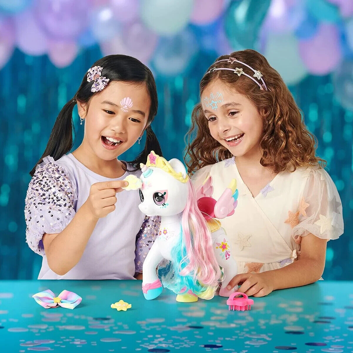 Unicornio Kindi Kids Rainbow Star con Silla de Montar Secreta