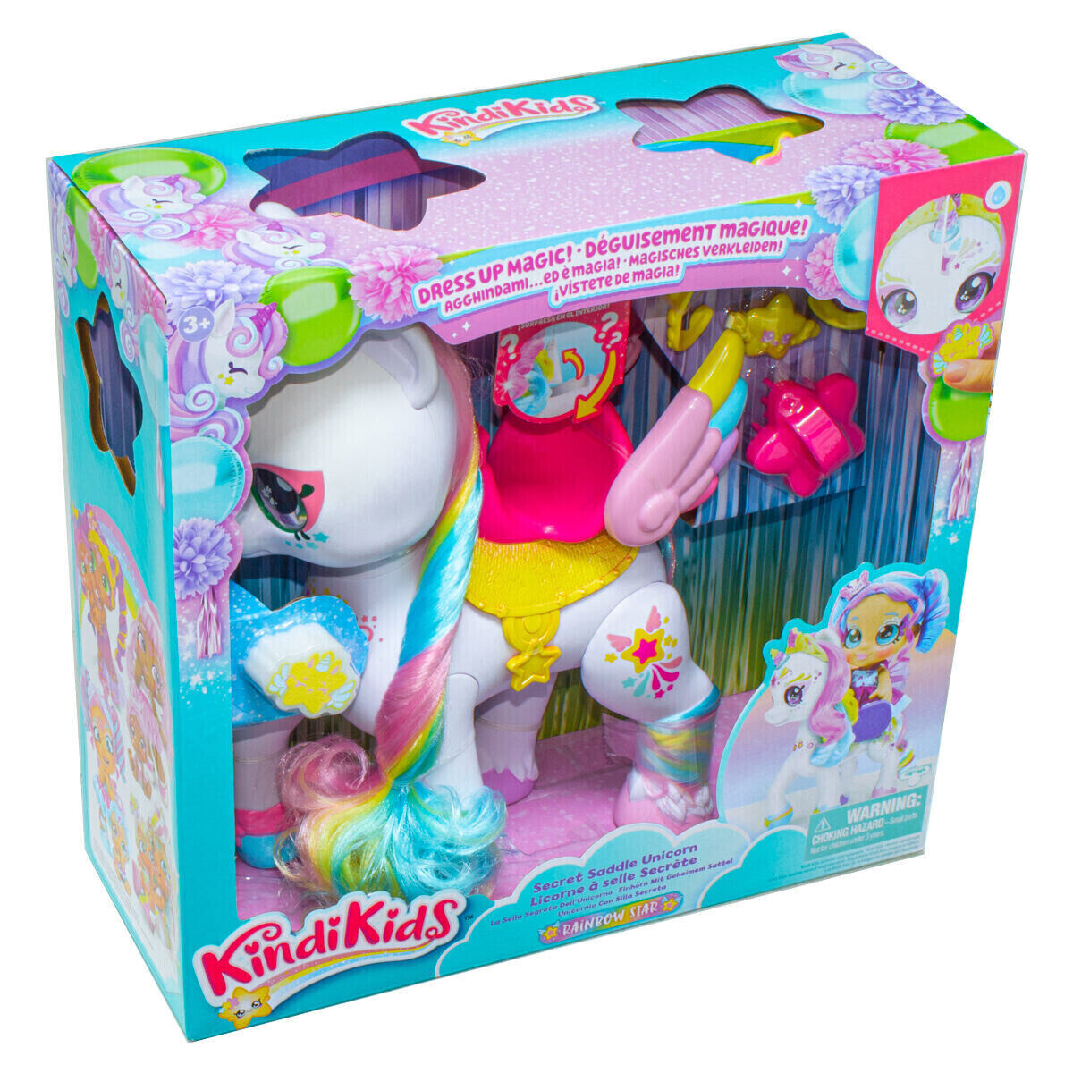 Unicornio Kindi Kids Rainbow Star con Silla de Montar Secreta