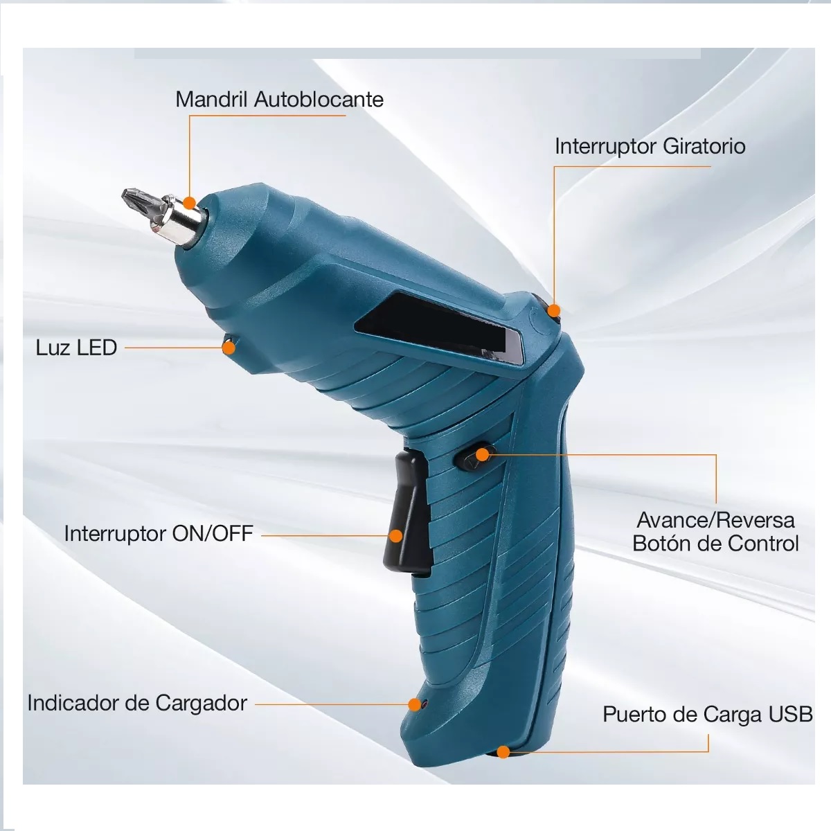 Kit De Desarmador Eléctrico Inalámbrico De 3.6v, 46 Piezas