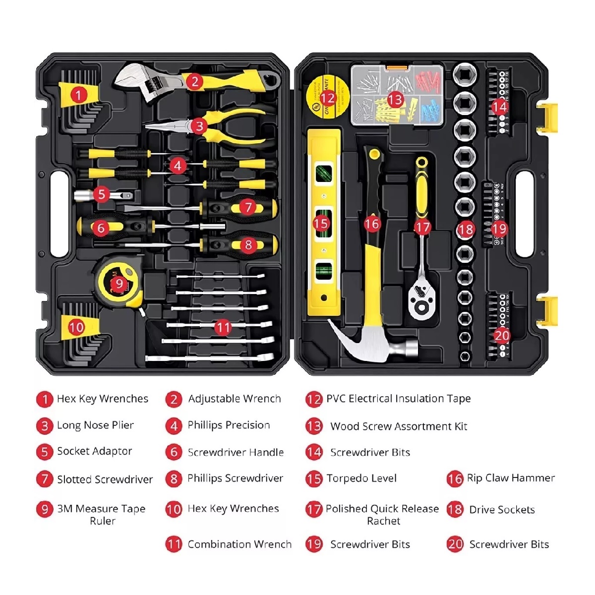 Juego De Herramientas Mecánicas Domésticas Reparación 108 Pzas