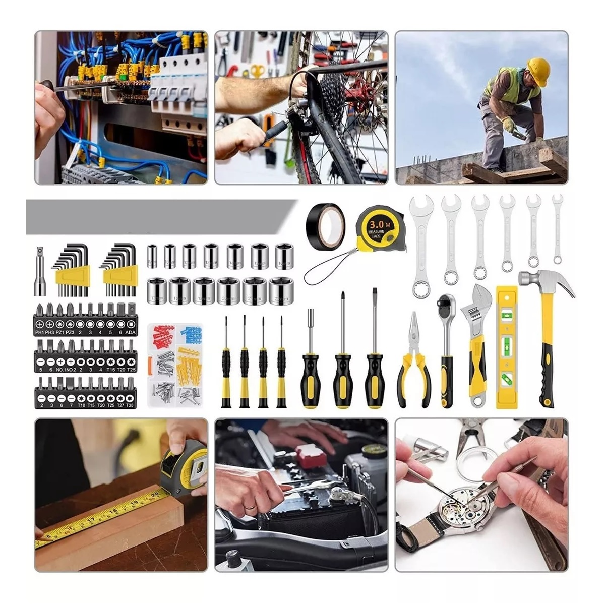 Juego De Herramientas Mecánicas Domésticas Reparación 108 Pzas