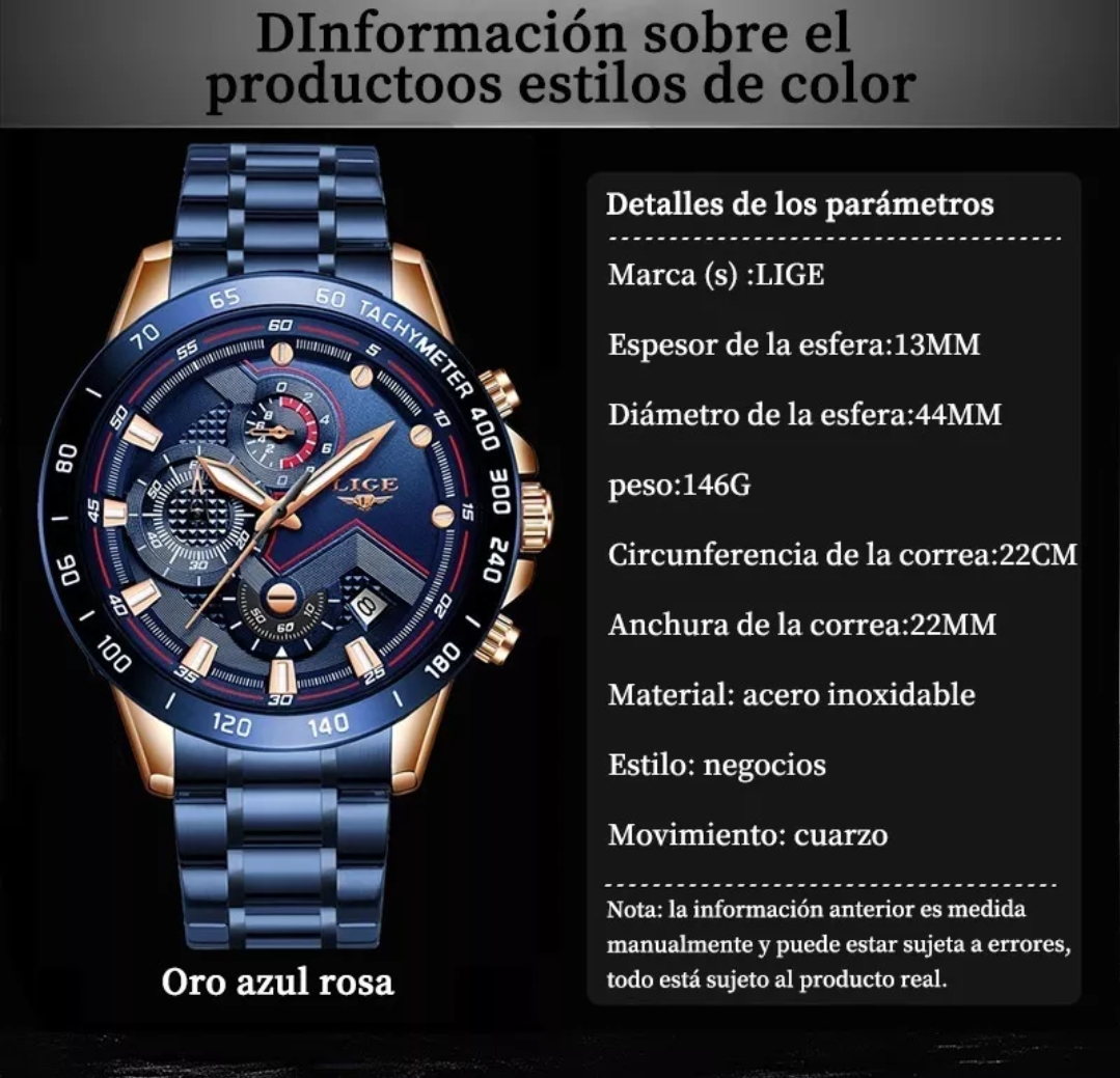 Lige - Reloj Deportivo Impermeable Para Hombre