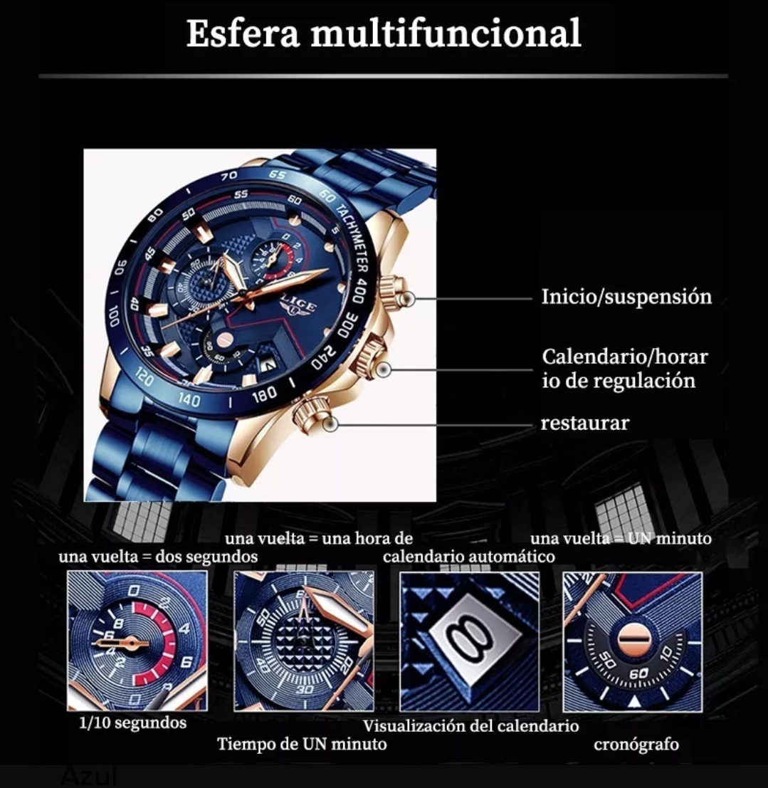 Lige - Reloj Deportivo Impermeable Para Hombre