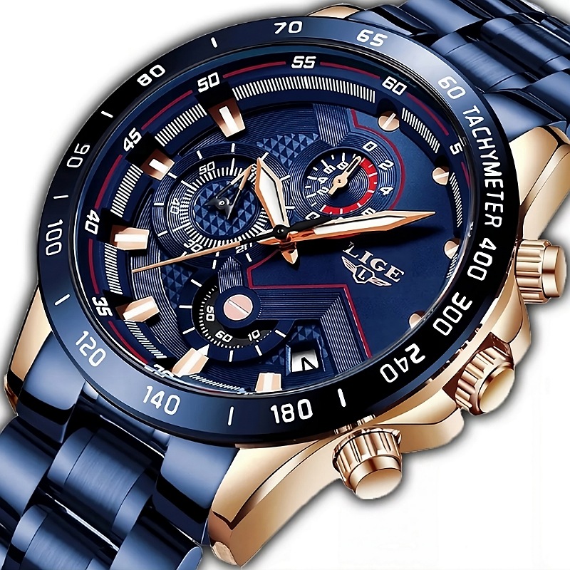 Lige - Reloj Deportivo Impermeable Para Hombre