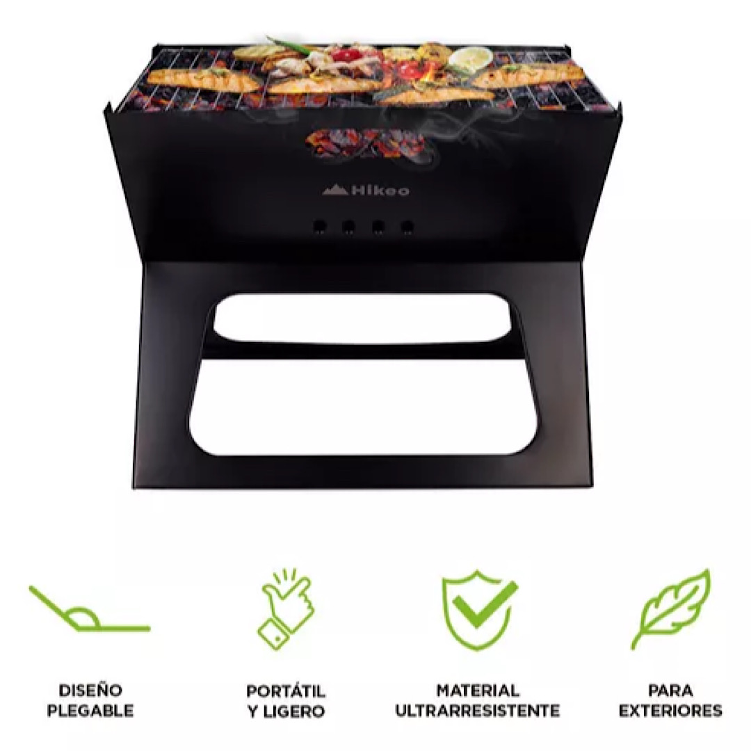 Asador De Carbon Parrilla Portatil Plegable Para Carne Asada