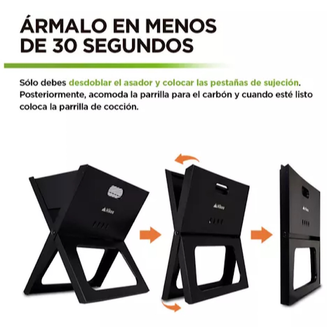 Asador De Carbon Parrilla Portatil Plegable Para Carne Asada
