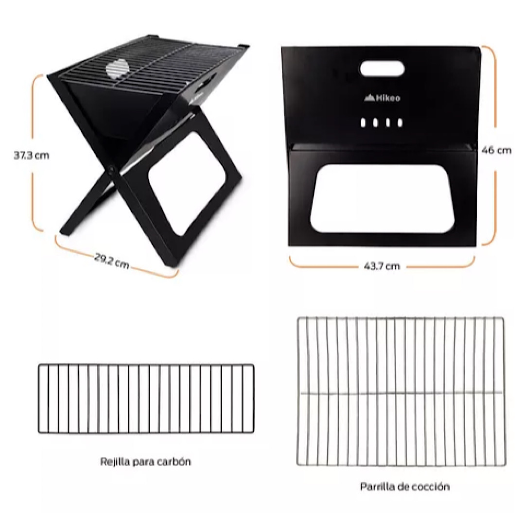 Asador De Carbon Parrilla Portatil Plegable Para Carne Asada