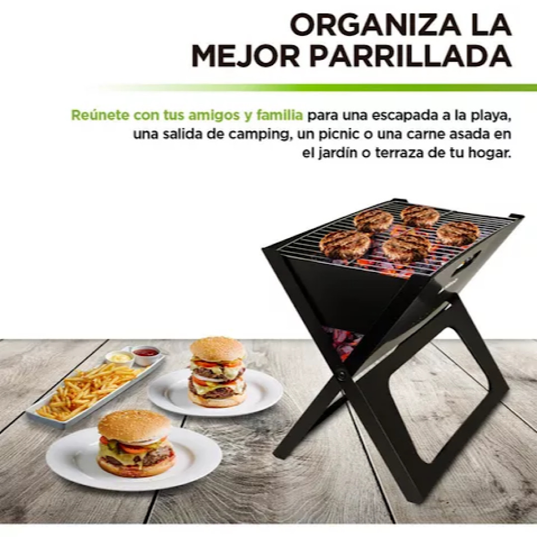 Asador De Carbon Parrilla Portatil Plegable Para Carne Asada