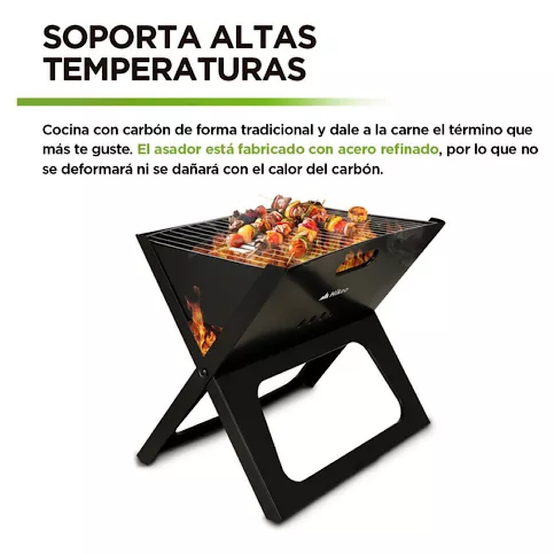Asador De Carbon Parrilla Portatil Plegable Para Carne Asada