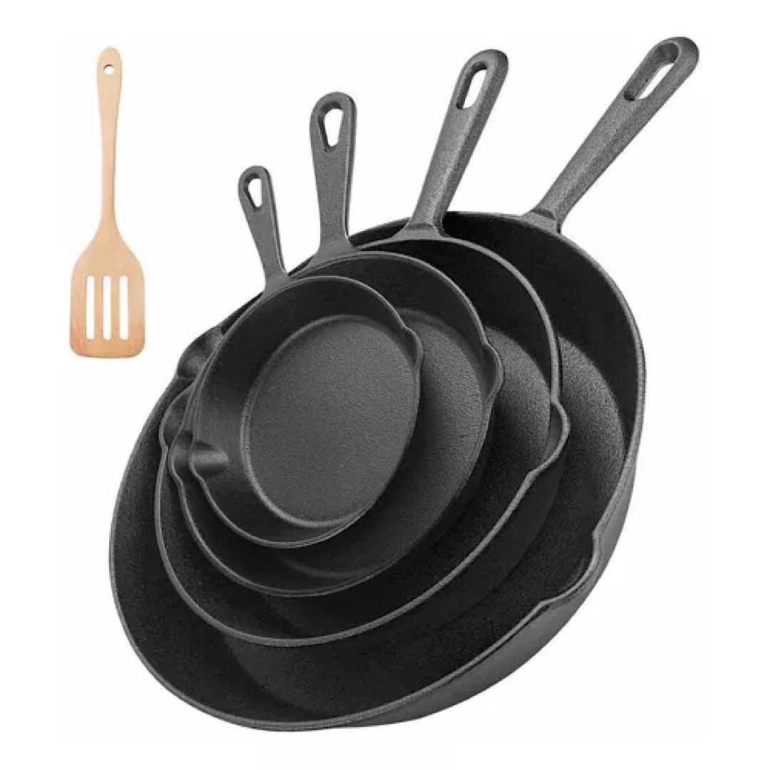 Sarten Hierro Fundido Sarten Antiadherente Con Espátula Kit