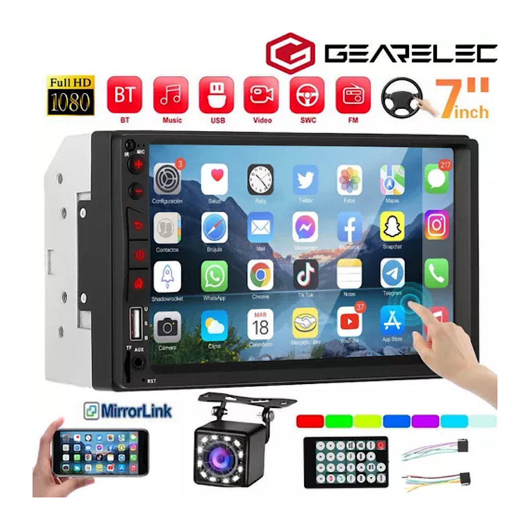 Autoestéreo 7701b 2 Din De 7 In Con Entrada Aux + Cámara