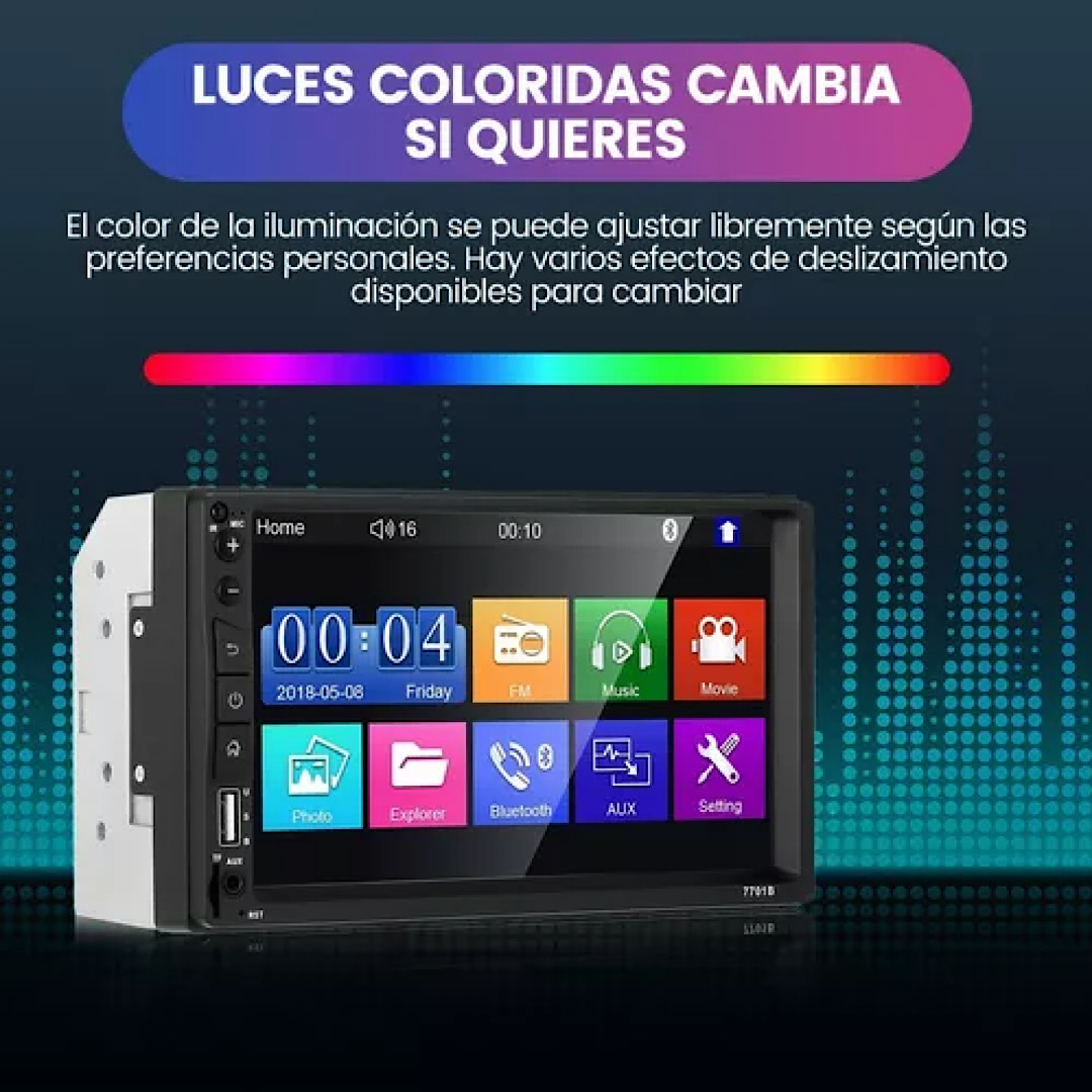 Autoestéreo 7701b 2 Din De 7 In Con Entrada Aux + Cámara