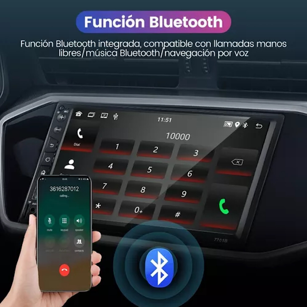 Autoestéreo 7701b 2 Din De 7 In Con Entrada Aux + Cámara