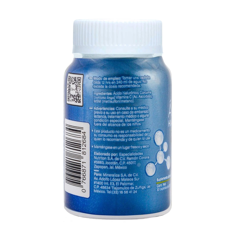 Acido Hialurónico Qina 30 caps de 850mg c/u.