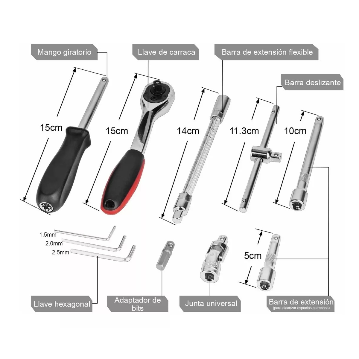 Herramienta Dados De Llave Trinquete De En Caja Negro