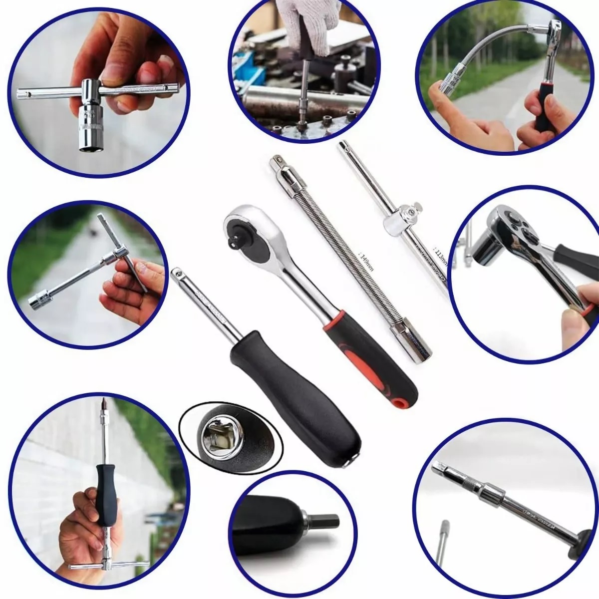 Herramienta Dados De Llave Trinquete De En Caja Negro