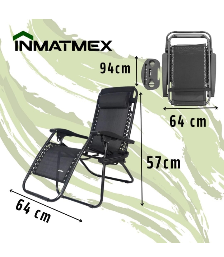 Silla plegable exterior reclinable jardín gravedad cero