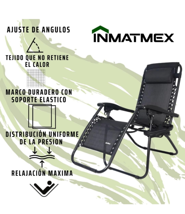 Silla plegable exterior reclinable jardín gravedad cero