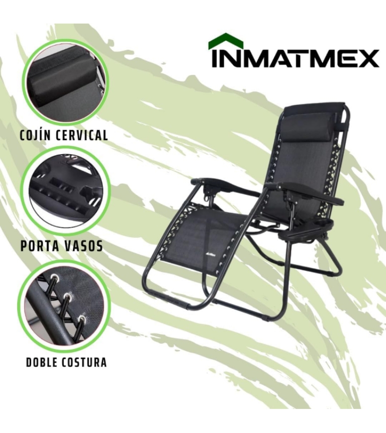 Silla plegable exterior reclinable jardín gravedad cero