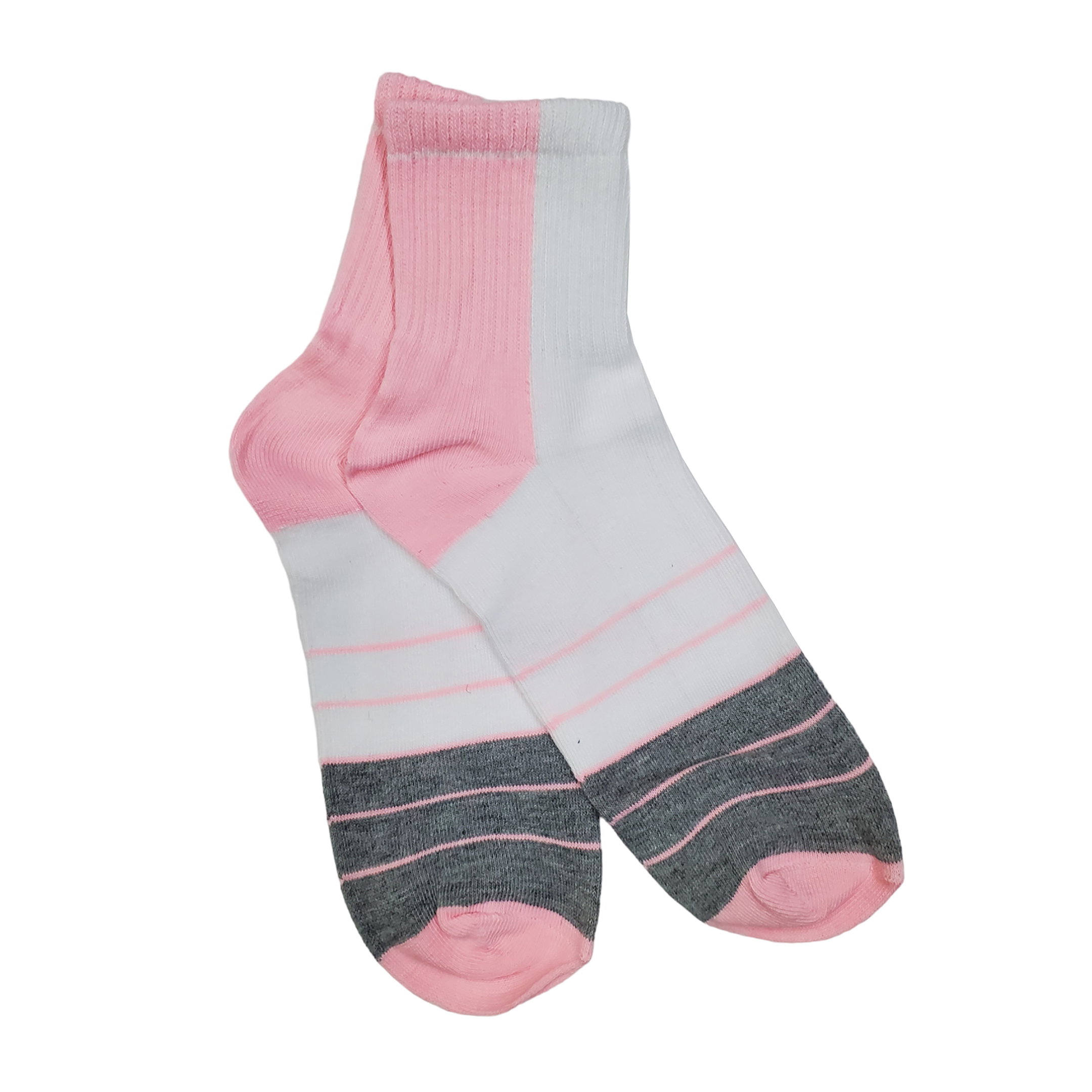 Tines Largos Unisex Mayoreo Blanco Con Colores 6 Pares