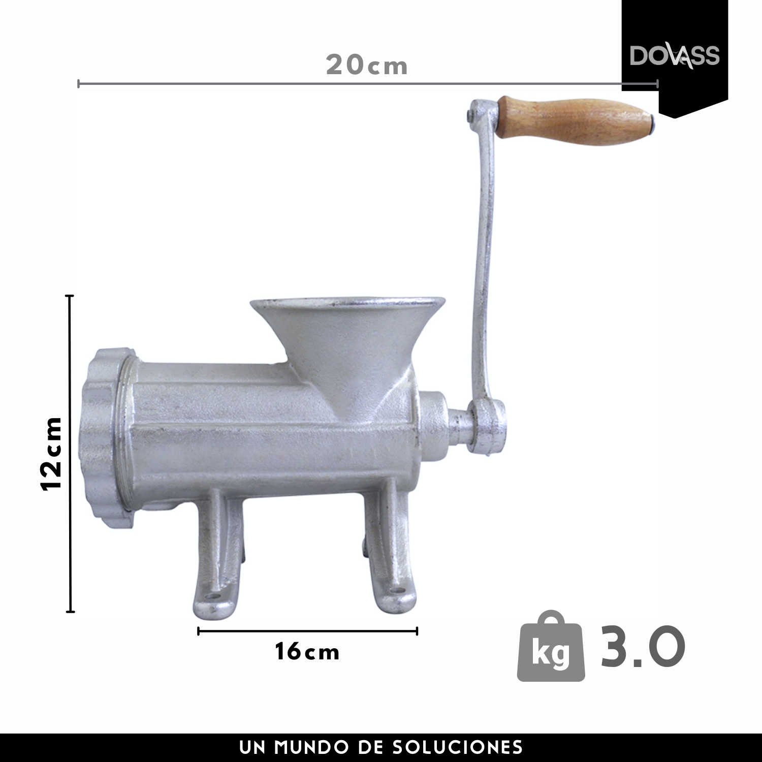 Molino Para Moler/picar Carne, De Acero, No.12, Karlen, Gris