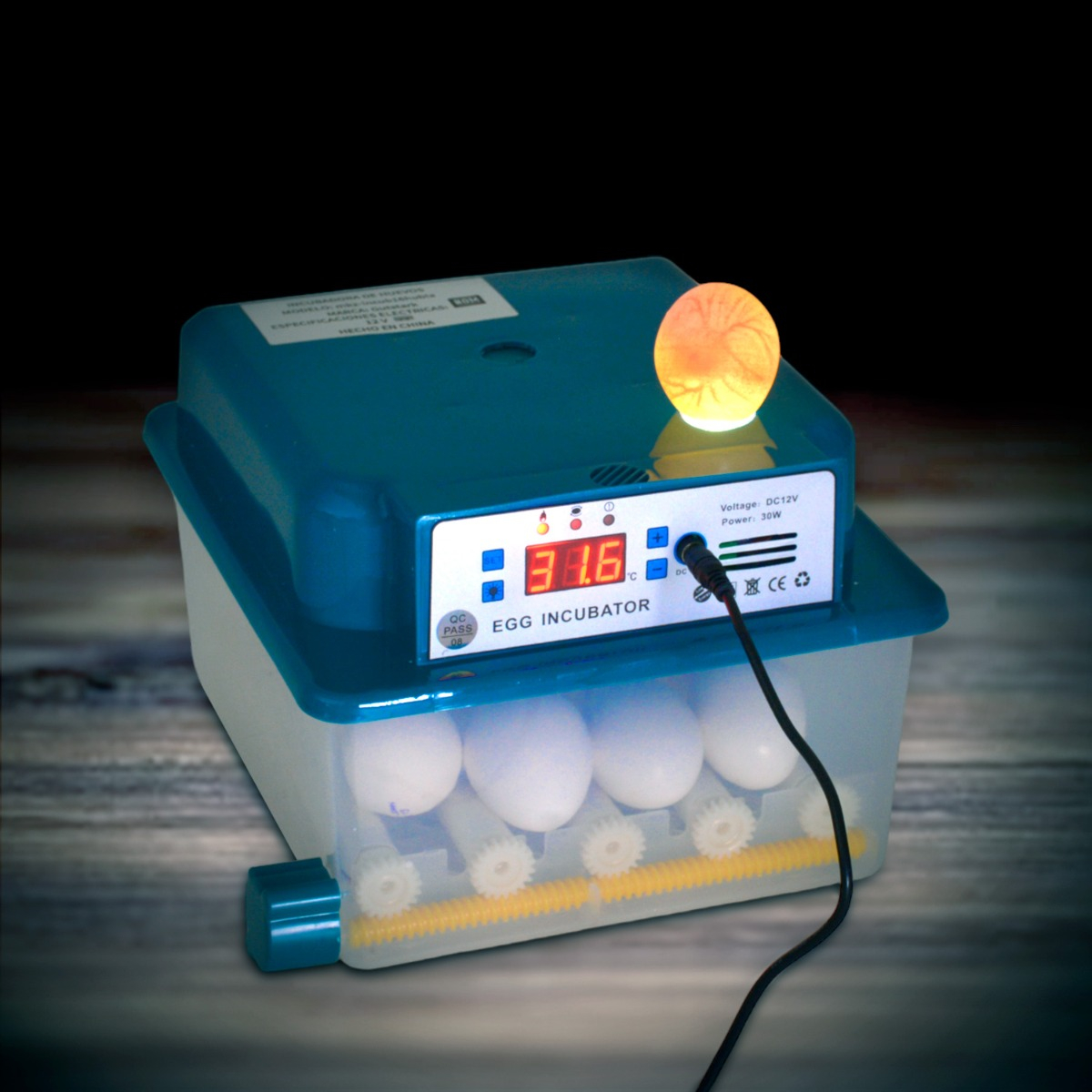 Incubadora Automatica Pollos 16 Huevos Ovoscopio Aves