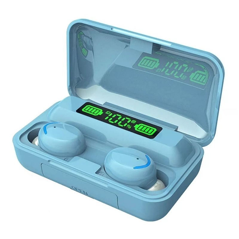 Audífonos in-ear inalámbricos Bluetooth F9-5 celeste