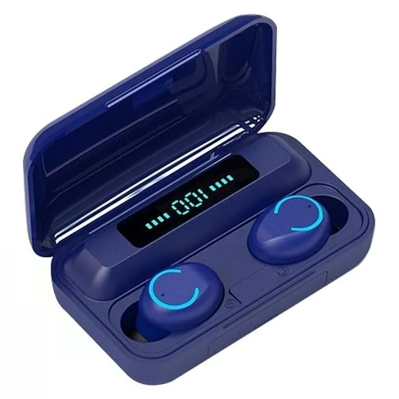 Audífonos in-ear inalámbricos Bluetooth F9-5 azul oscuro