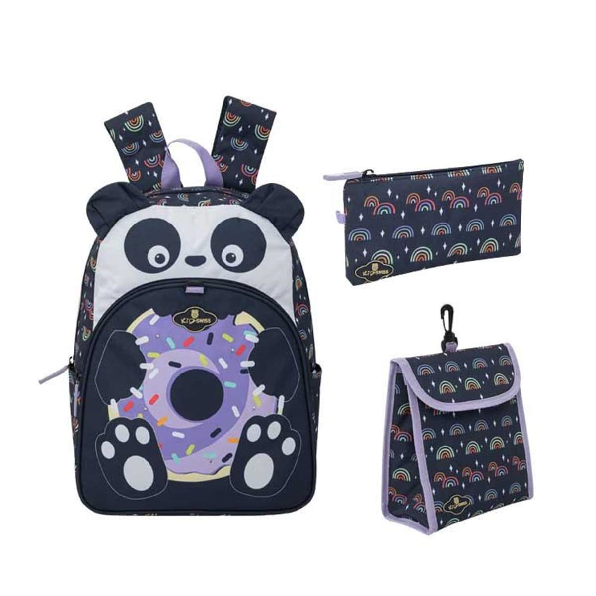 Mochila backpack azul marino K-Swiss con accesorios para niña, mod. 1100718