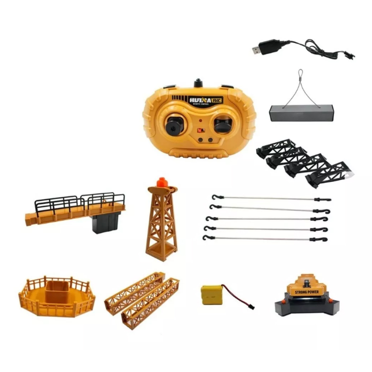 Maquina Grúa Torre Control Remoto Juego Colección Huina