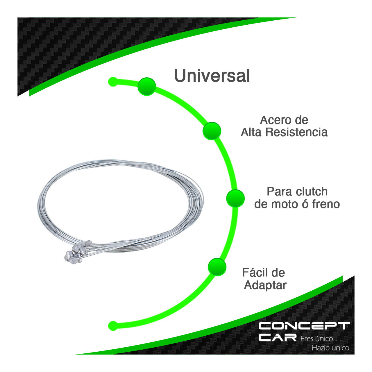 10 Chicote Clutch Freno Moto 2.0mm X 2 Metros Universal