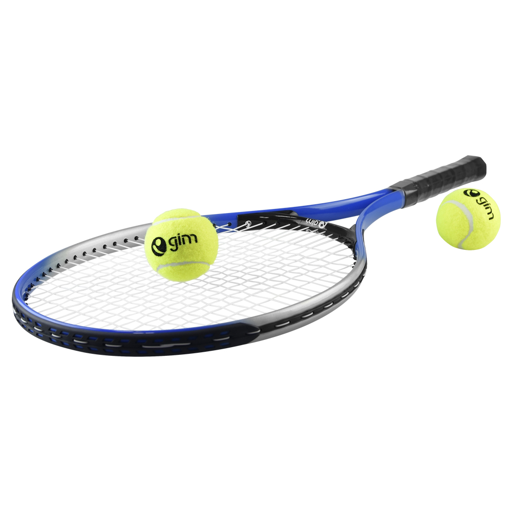 Raqueta para Tenis De Aluminio con un Ancho de 27.5 cm Largo de 68.0 cm con 2 pelotas amarillas