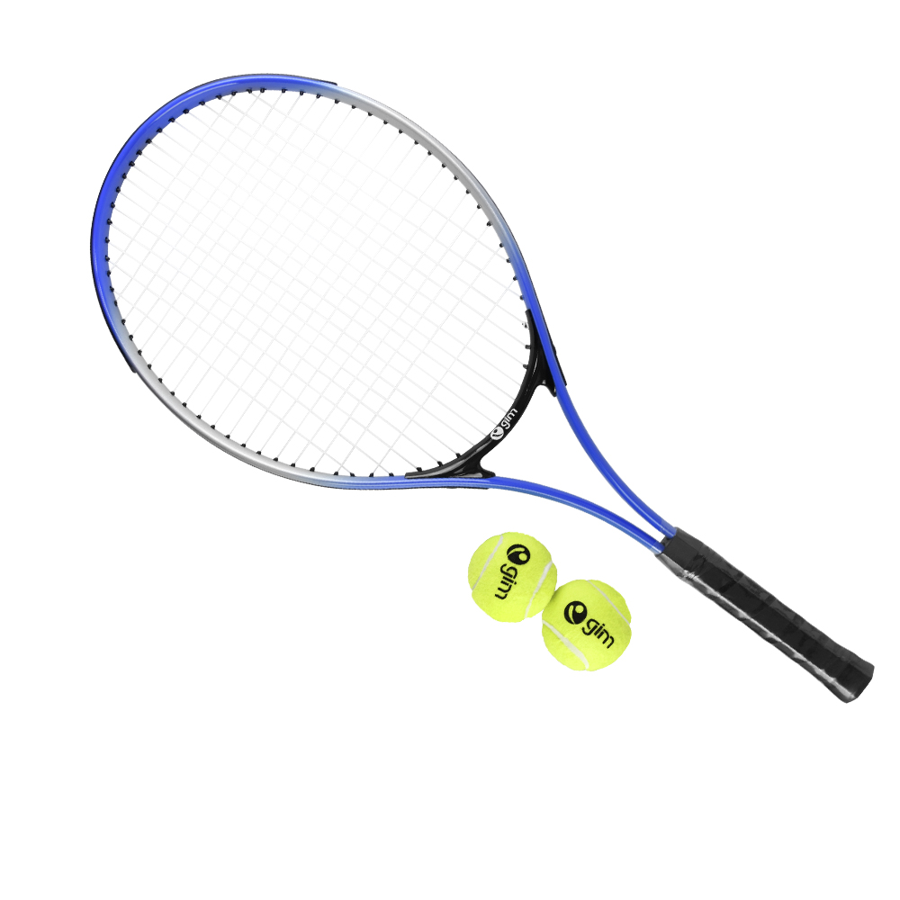 Raqueta para Tenis De Aluminio con un Ancho de 27.5 cm Largo de 68.0 cm con 2 pelotas amarillas