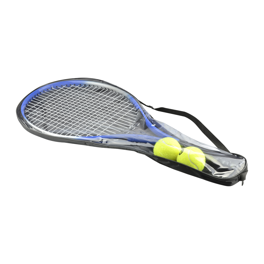 Raqueta para Tenis De Aluminio con un Ancho de 27.5 cm Largo de 68.0 cm con 2 pelotas amarillas