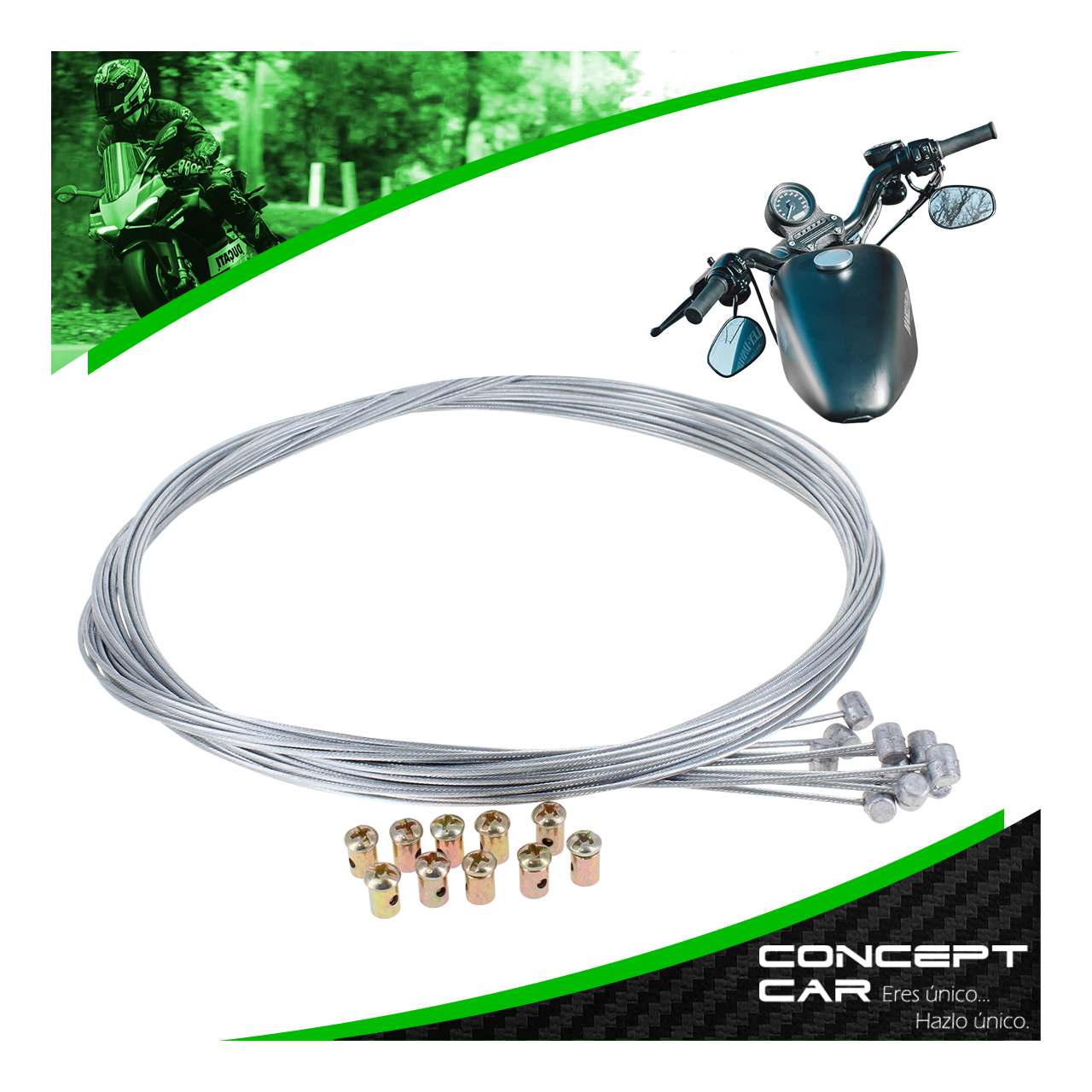 10 Chicote Clutch Freno Moto 1.8 mm X 2 Metros Con Ahorcador