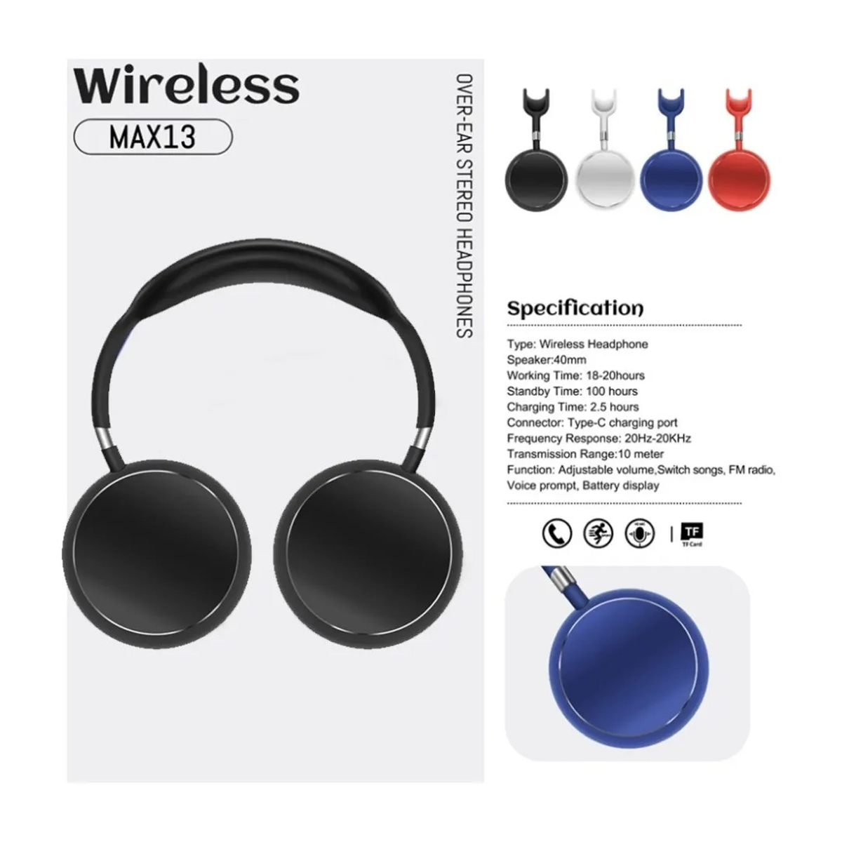 Auriculares Audífonos Bluetooth Headsets Ligeros Max13-pro