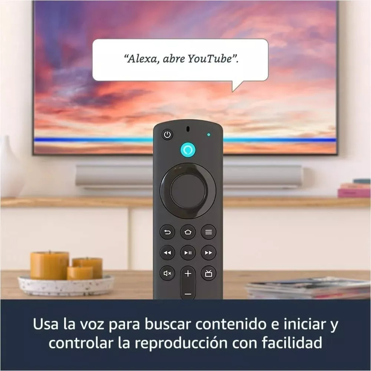 Amazon Tv Stick Fire TV Stick 4K Max K2R2TE 1.ª generación de voz 4K 8GB negro con 2GB de memoria RAM