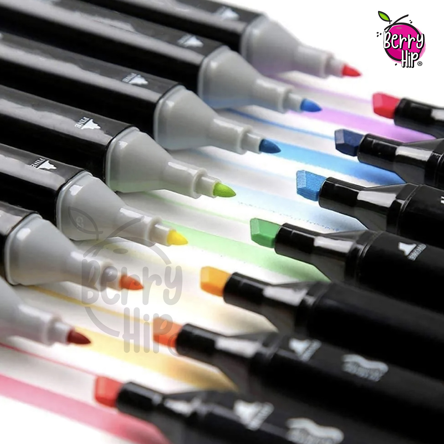 Set De 80 Plumones Marcadores Con Doble Punta Berry Hip