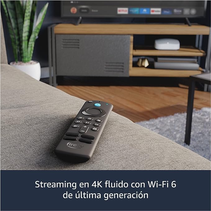 Dispositivo de streaming Amazon Fire TV Stick 4K Max con Wi-Fi 6 y control remoto por voz Alexa  4k 8gb Negro Con 1.5gb De Memoria Ram