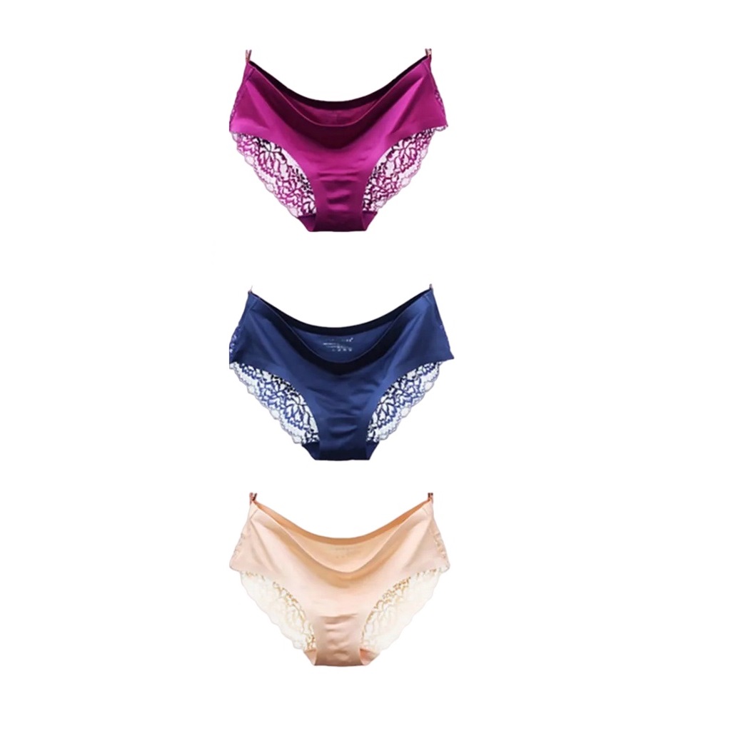 Panties con encaje para dama 3 pza