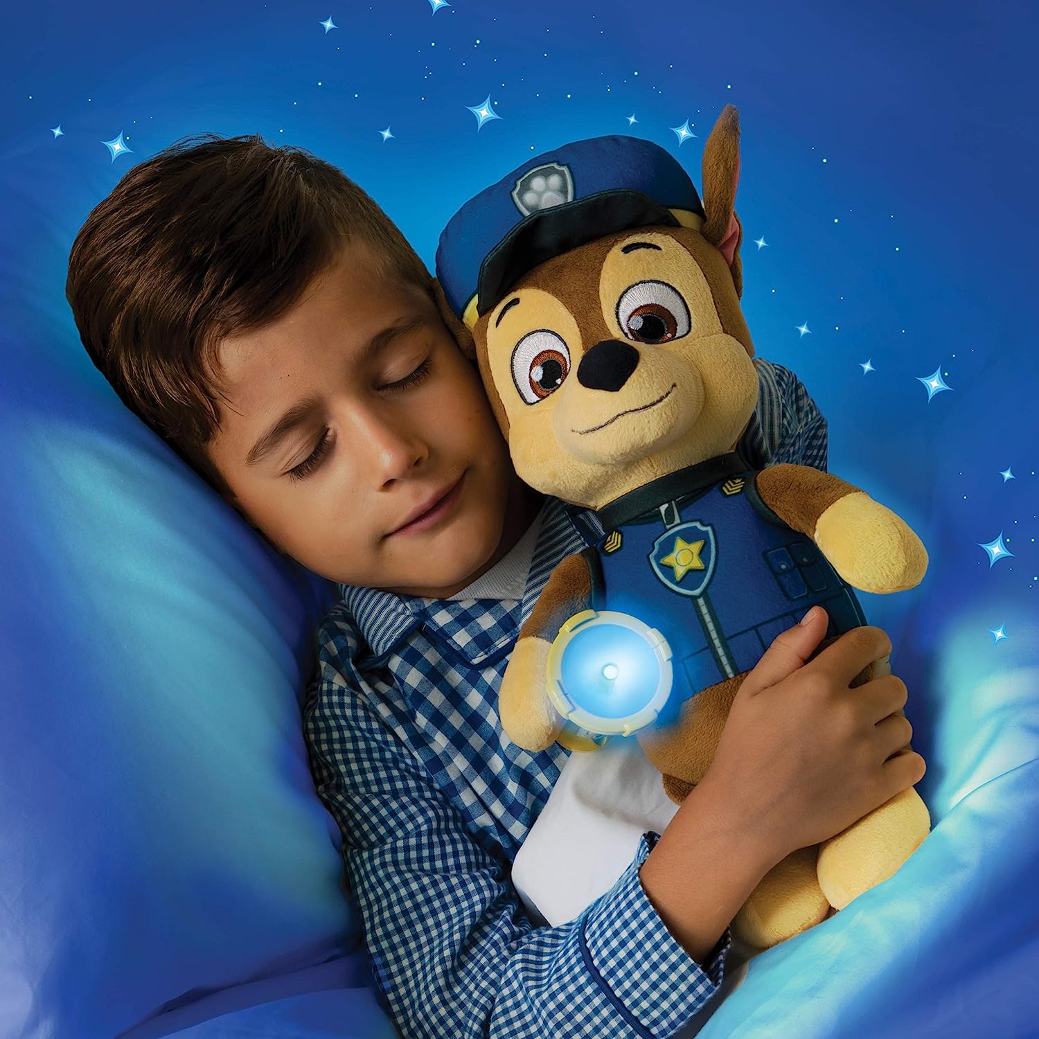 Paw Patrol Snuggle Up Peluche Chase Con Sonido Y Linterna.