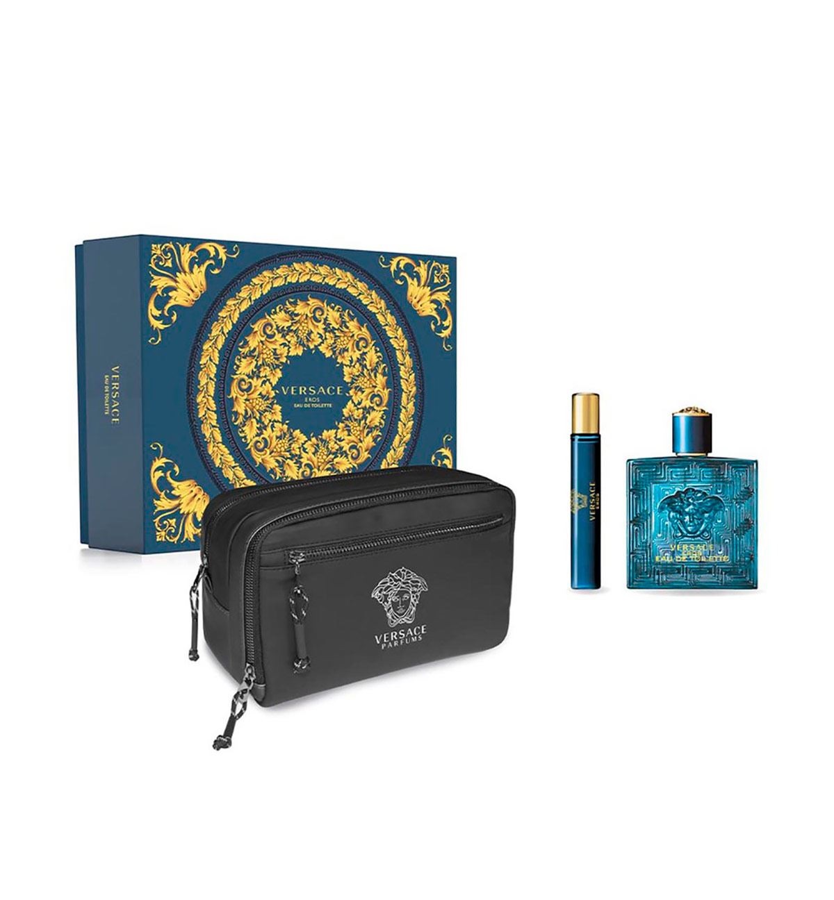 Set Versace Eros 3 piezas EDT100ml/EDT10ml/Estuche Caballero