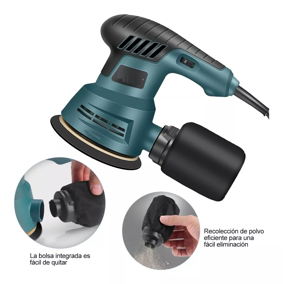 Lijadora Orbital Profesional Para Muebles De Madera 300w110v Verde