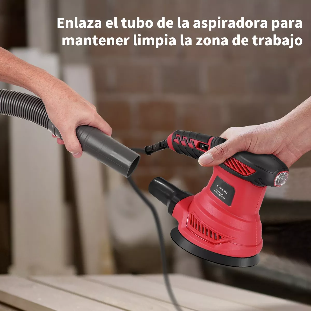 Kit Lijadora Roto Orbital Circular/pulidor Con 20 Papel De Lija Rojo