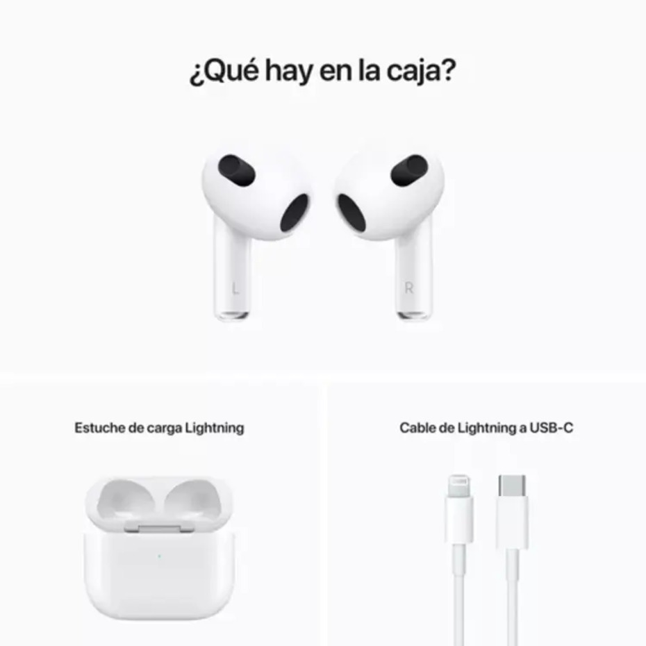 Apple AirPods (3ª generación) con caja de carga MagSafe.