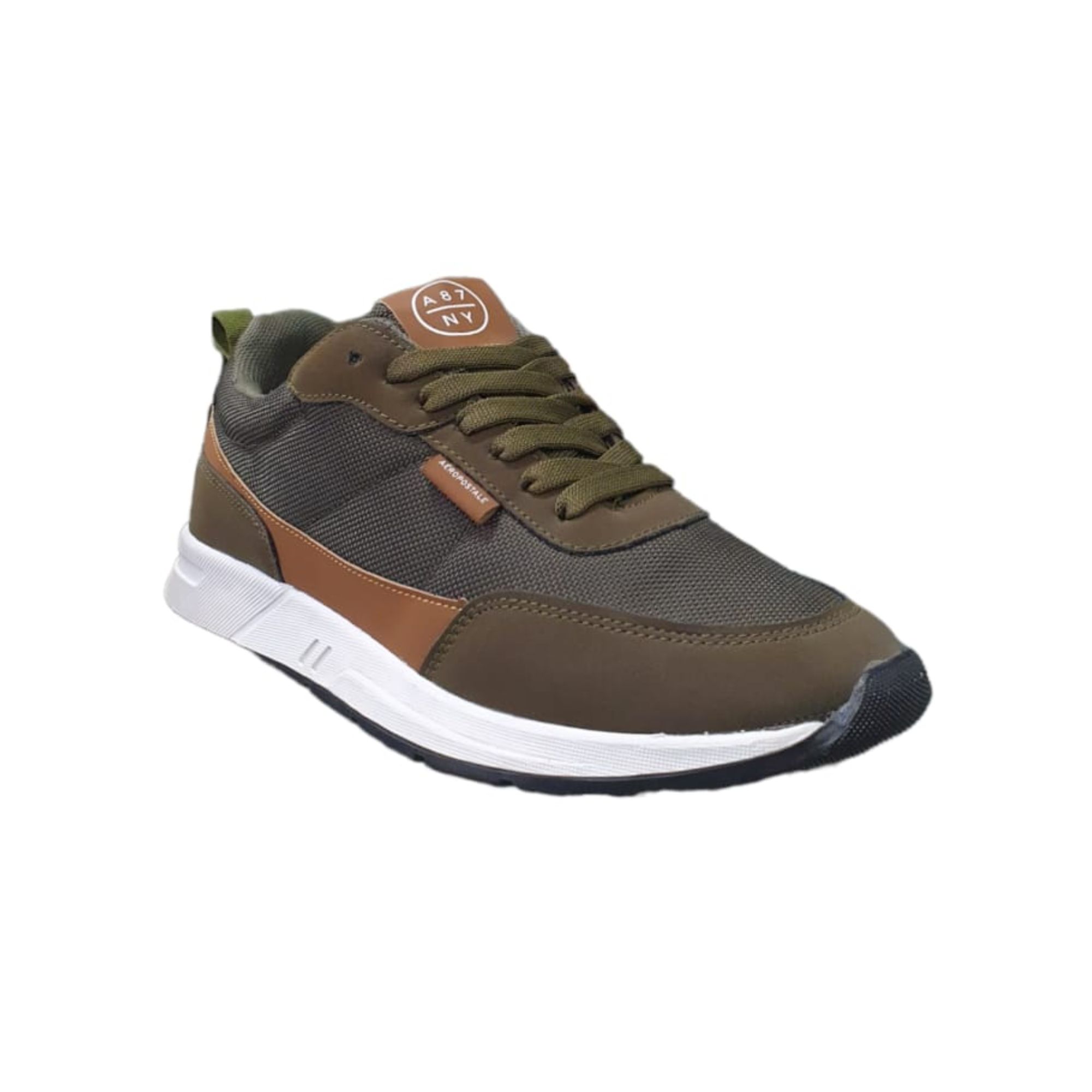Tenis Aeropostale Deportivo Casual LEO Verde con Café Hombre Originales 22201065VV